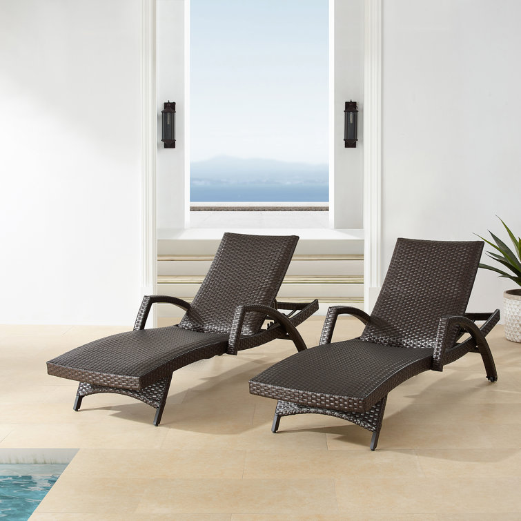 Black wicker chaise lounge outdoor hot sale